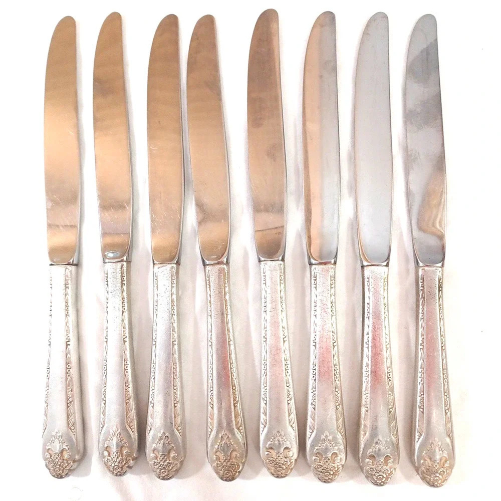 Holmes Edwards 8 VTG Lovely Lady Butter Knives Stainless Flatware 1937